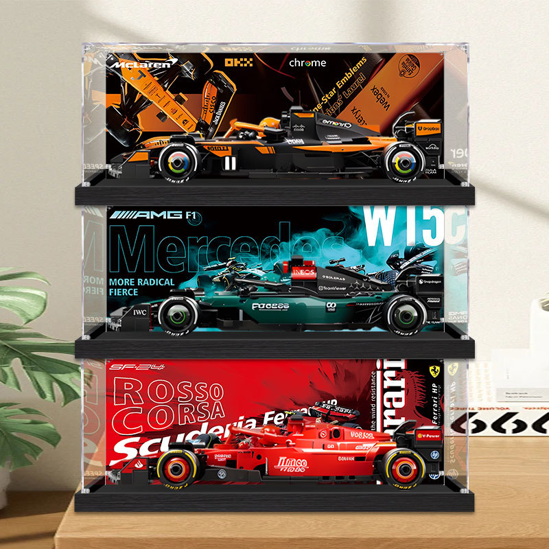 [Hộp chống bụi acrylic] Thích hợp cho xe đua Lego speed Series F1 77242 77244 77251 Hộp trưng bày ac
