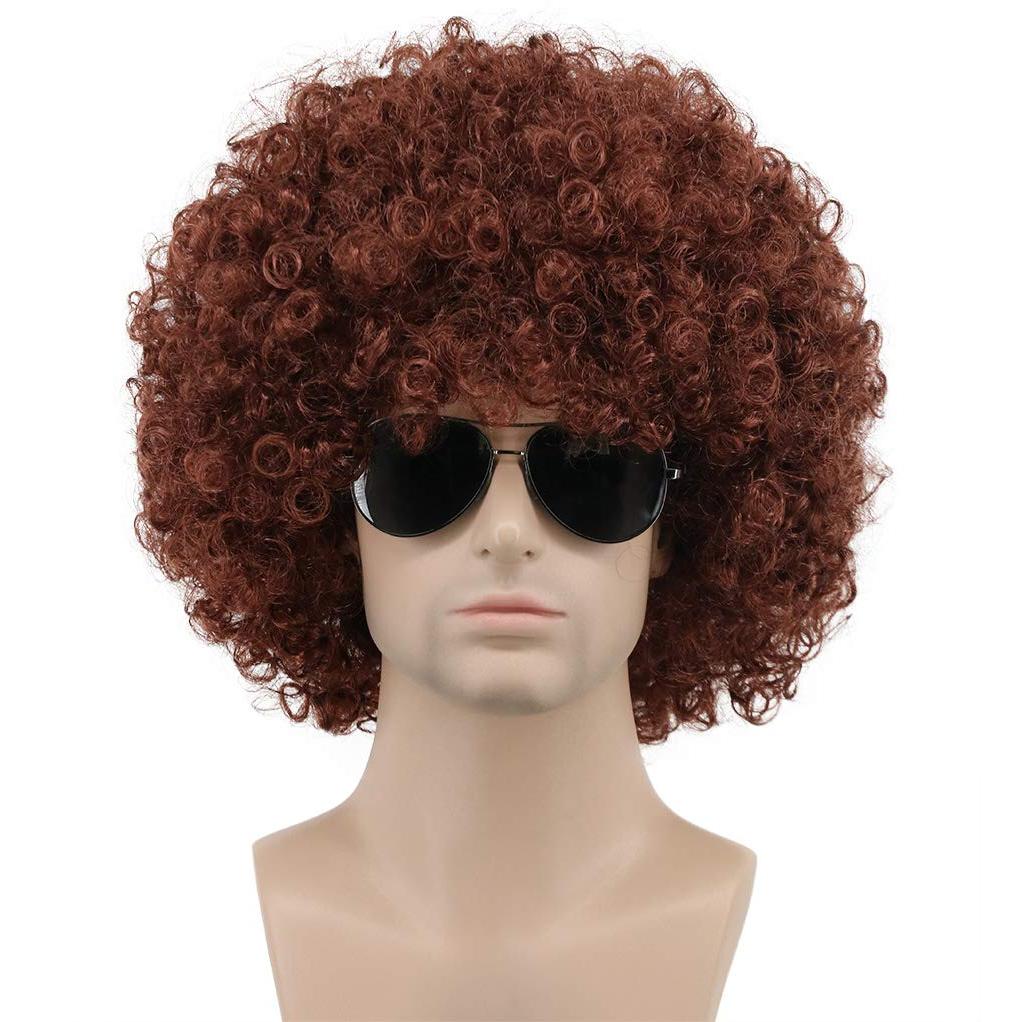 Karlery Tóc Giả Nam Nữ Style 70s - Short Brown Rocker & Afro, Perfect Cho Halloween