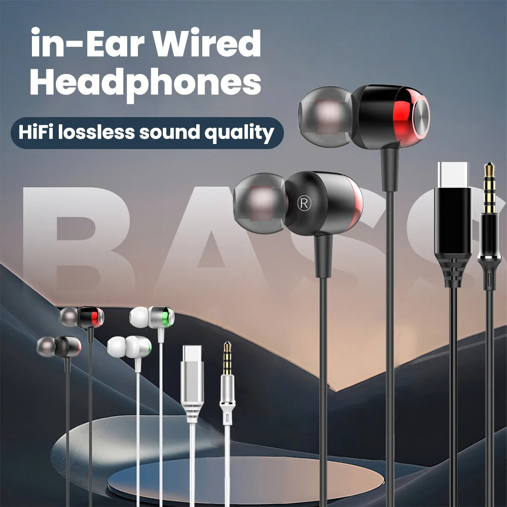 Tai nghe có dây Elough G32 Type-C / 3.5mm DAC Tai nghe thể thao Tai nghe nhét tai điện thoại di động