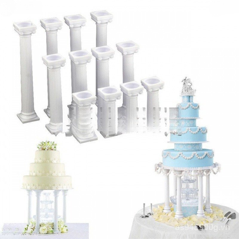 Tự Làm Bánh 4 Hỗ Trợ Thanh La Mã Cột Trang Trí Retro Nhiều Lớp Giá Đỡ Bánh Lớn Vừa Nhỏ La Mã Cột Chi