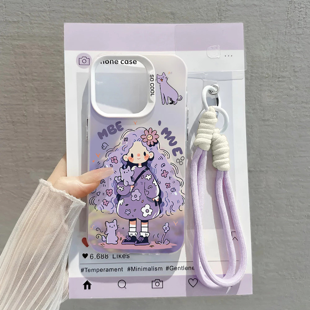 Ốp lưng +dây treo Cho iphone 11 12 13 14 15 16 6 7 8 X XS XR pro max plus Bảo vệ Camera Độc đáo Đáng