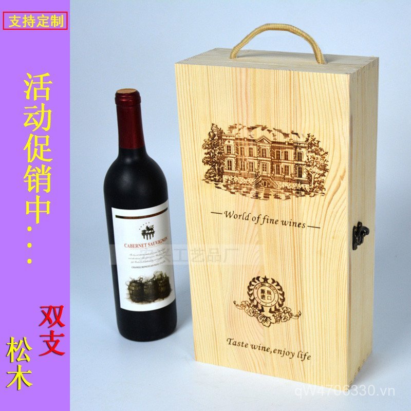 Hộp Rượu Vang Đỏ Hộp Quà Tặng 2 Chiếc 2 Chiếc Hộp Gỗ Đôi Chiếc Hộp Rượu Vang Đỏ Hộp Gỗ Rượu Bao Bì H