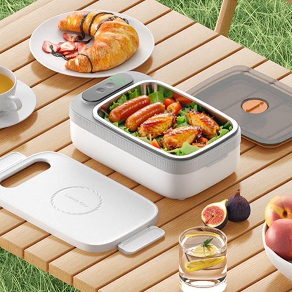 Máy hâm nóng thực phẩm NAPKERY, 1000ML 7 Cài đặt thời gian sưởi ấm Hộp cơm trưa làm nóng bằng điện, Hộp Bento không dây 4 giữ ấm bằng thép không gỉ