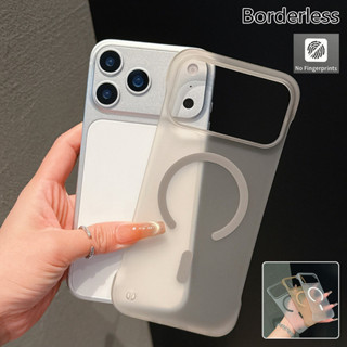 [Không dấu vân tay] Vỏ từ tính trong suốt siêu mỏng mờ không viền cho iPhone 17 16 15 14 13 12 11 Pro Max Air Vỏ chống sốc
