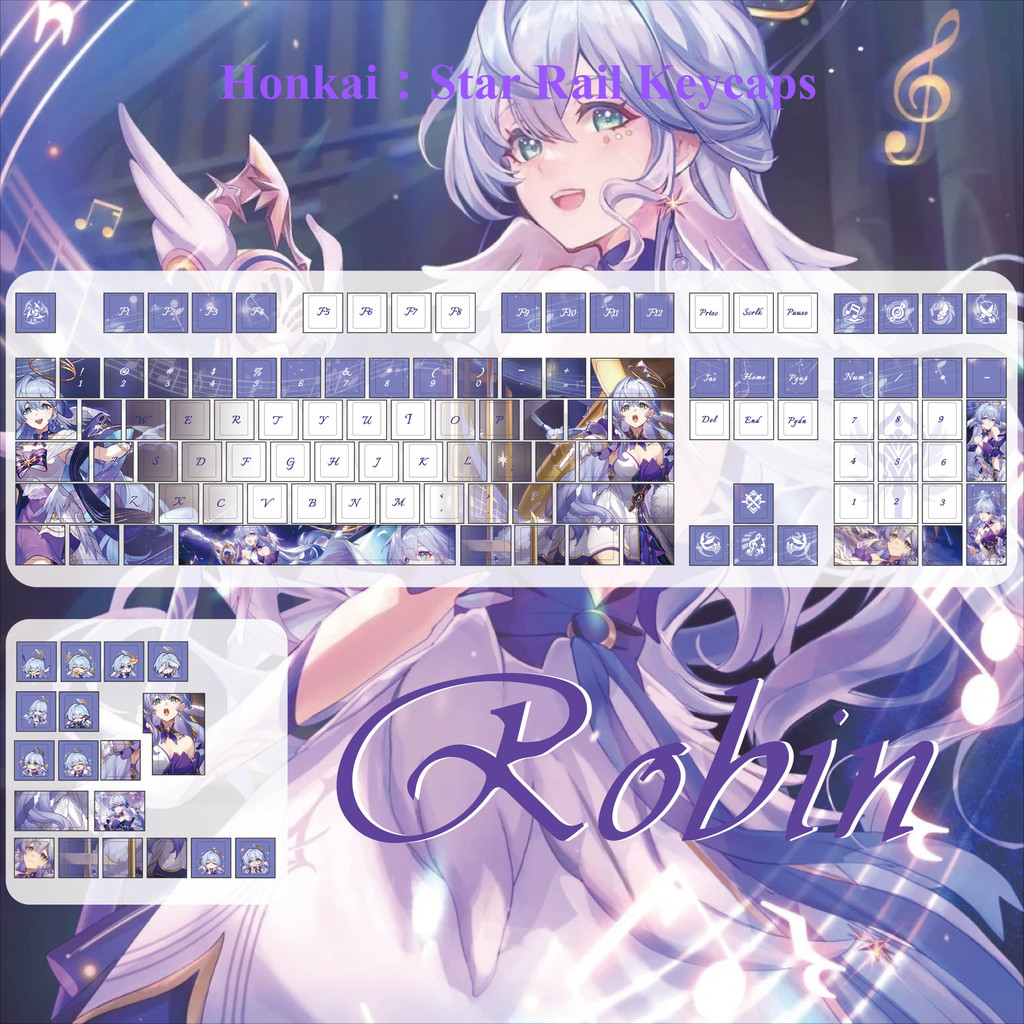 Honkai: Star Rail Robin Keycaps Cherry Profile PBT 120 Phím Wooting Aula F75 Anime Cơ Khí Keycap Nhu