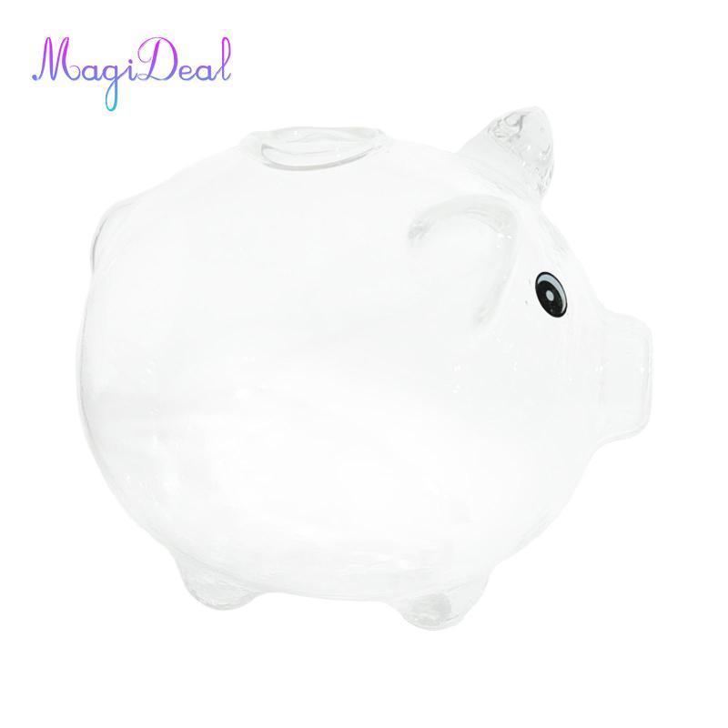 Magideal Glass Pig Pig Pig Bank Saving Money Box, Animal Money Bank, Bình tiết kiệm tiền