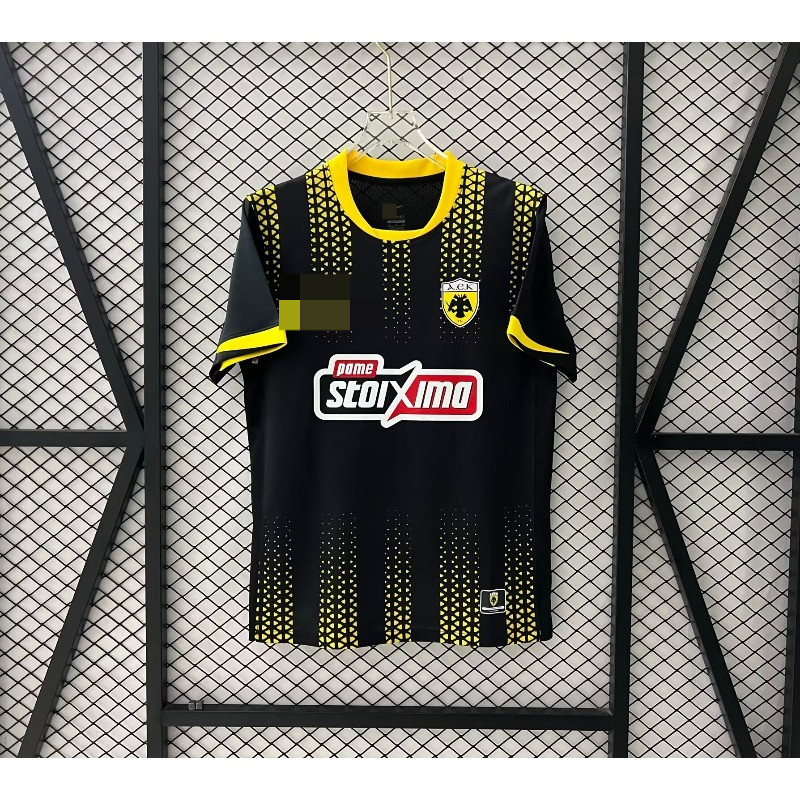 25-26 Người hâm mộ Phiên bản AEK Athens Sân khách Áo bóng đá thể thao Áo thun ngắn tay AAA + S-4XL