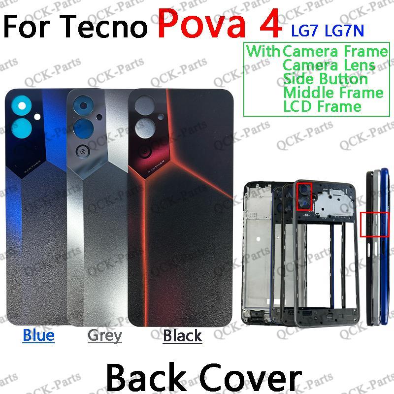 Dành Cho Tecno LG7 Pova 4 LG7 LG7n Pin Ốp điện thoại Nhà Ở Khung Giữa + Nút + LCD Khung Trước + Khun
