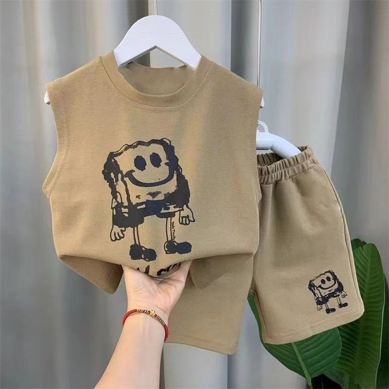 3535 người sưu tầm bộ vest bé trai mỏng 2024 quần áo không tay trẻ em đồ thể thao trẻ em h3535 人 ❈ ❈