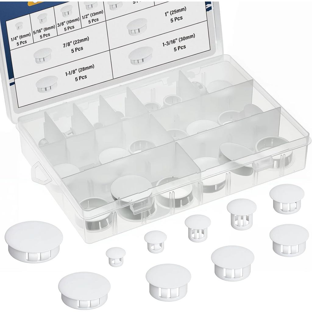 10Values Nylon Lỗ Nhựa Các Loại Bộ 1 / 4 "5 / 16" 3 / 8 "1 / 2" 5 / 8 "3 / 4" 7 / 8 "1" 1-1 / 8 "1-3