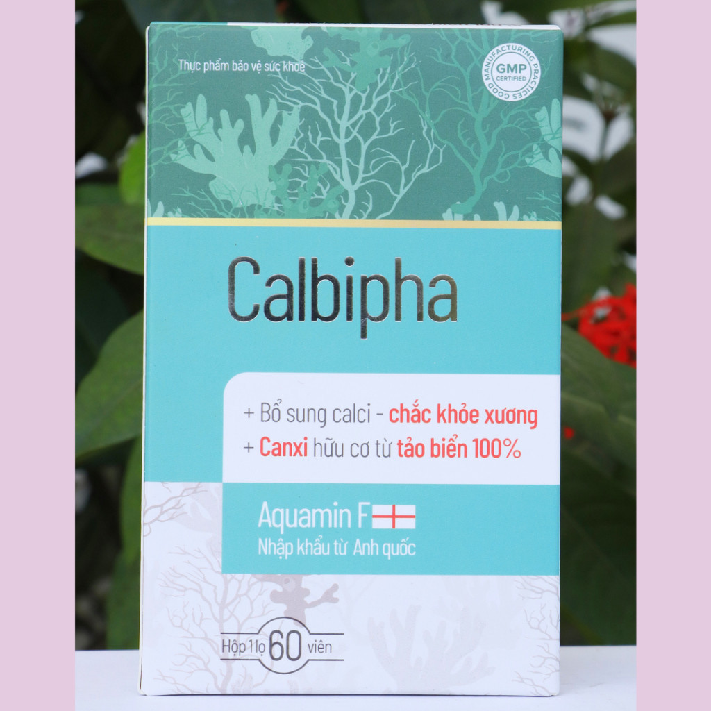 Viên uống Canxi hữu Cơ hộp 60 viên Calbipha Abipha, viên uống bổ sung canxi hữu cơ 100% từ tảo biển,