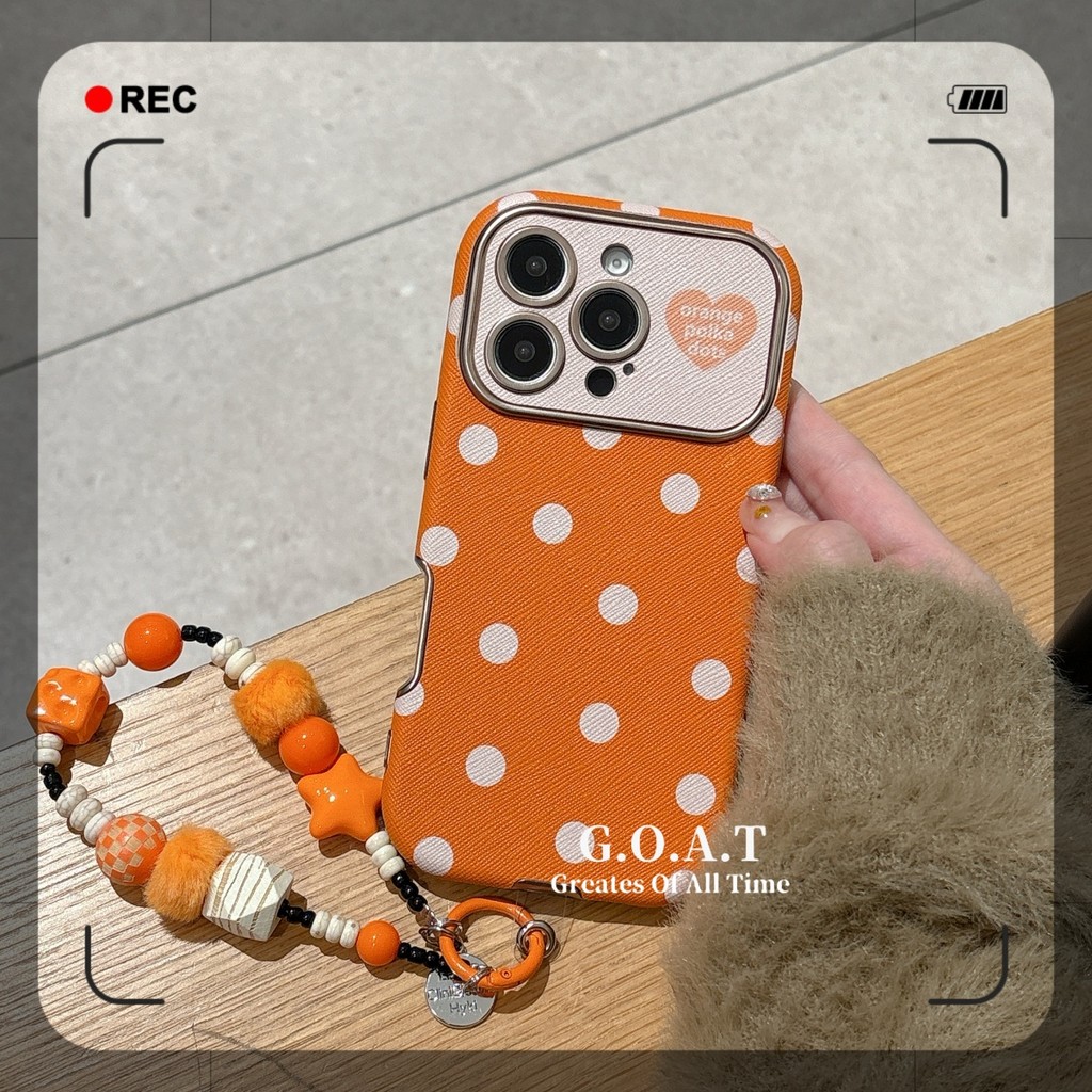 G.O.A.T Ruijian Vỏ điểm sóng trắng đáy màu cam Tương thích cho iPhone 17 pro max iPhone 17 16 15 14 