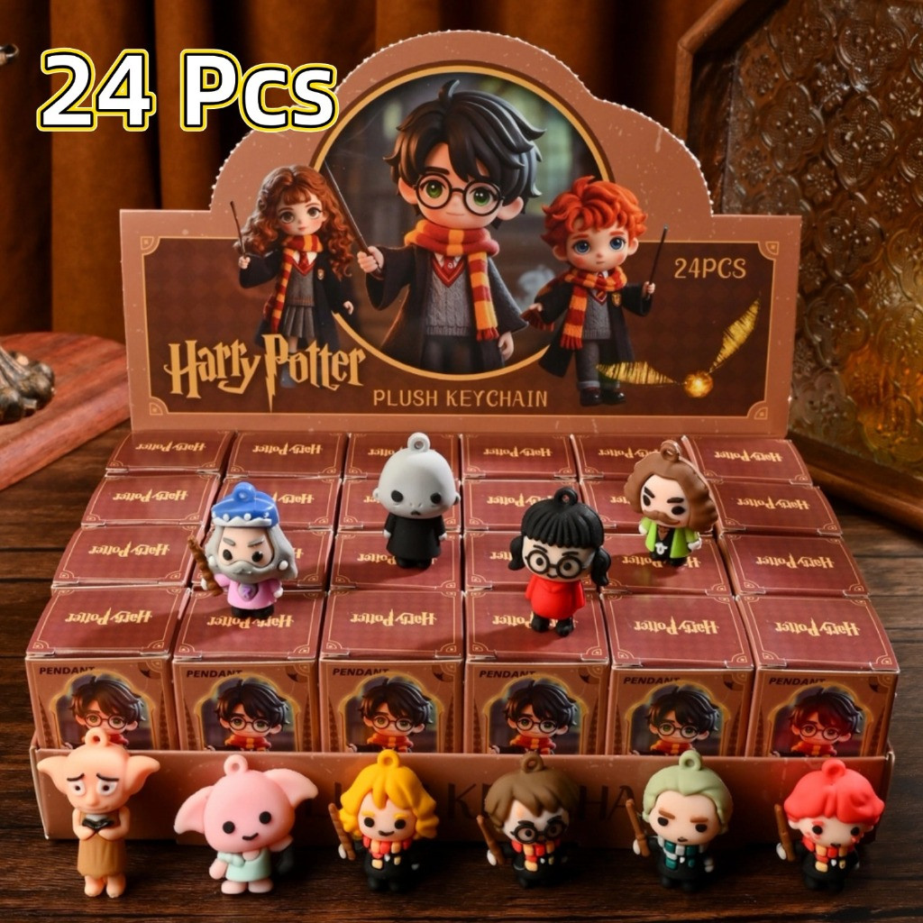 24 Harry Potter Hộp Mù Móc Khóa Draco Malfoy dobby mô hình blind box phụ kiện balo lưu niệm quà sn