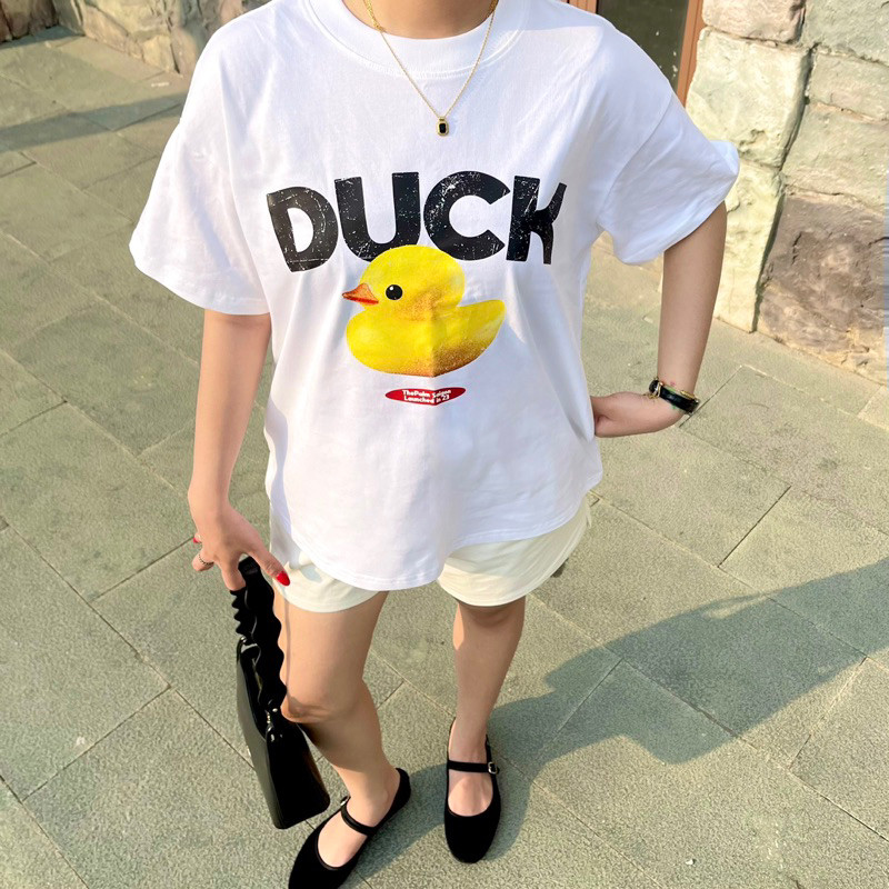 CHÍNH HÃNG - Áo Thun Con Vịt Màu Trắng UNISEX ""Rubber Duck"" Form Boxy - ThePalm