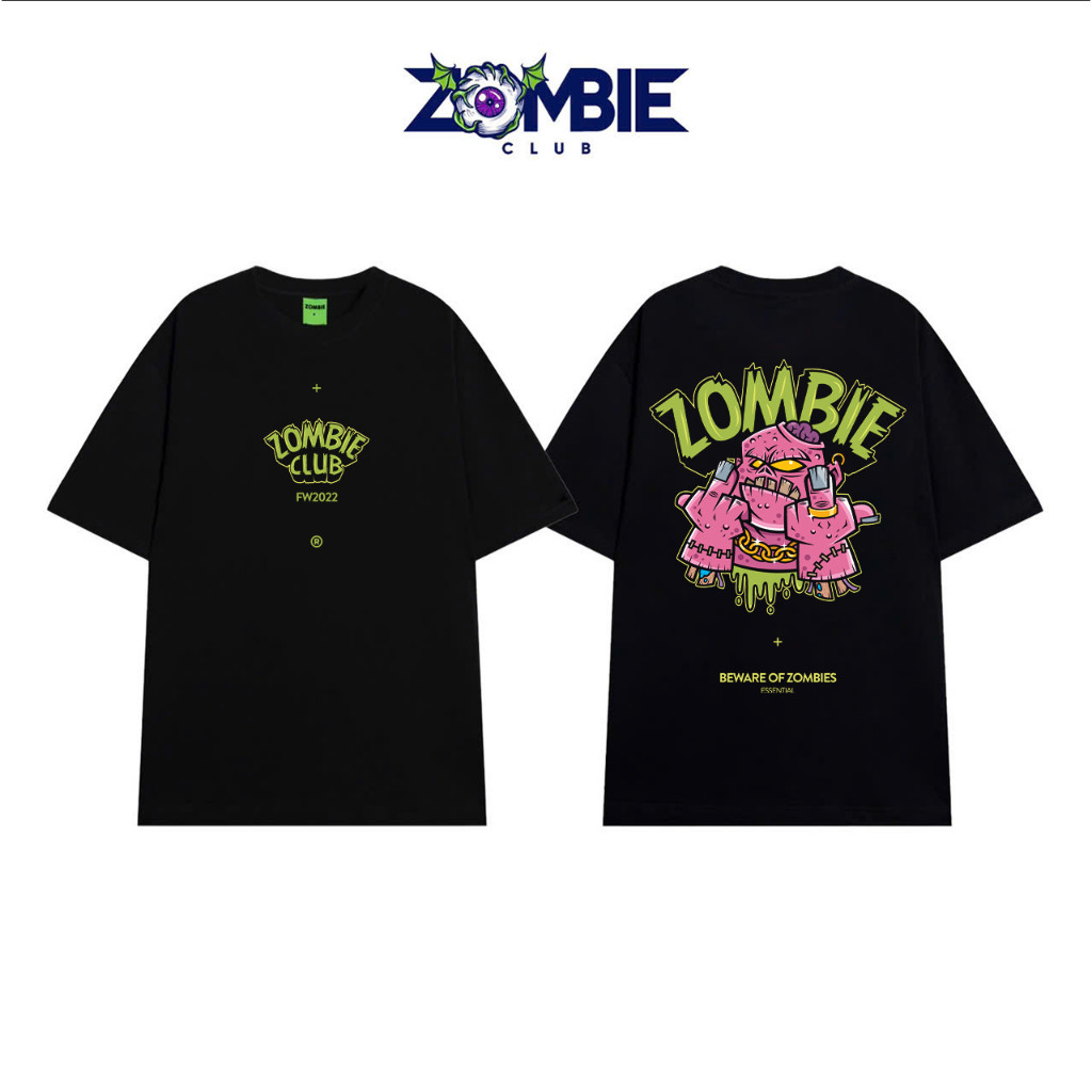 Áo Thun Zombie Club BEWARE OF ZOMBIES, Local Brand Unisex cotton 100 250gsm Chính Hãng