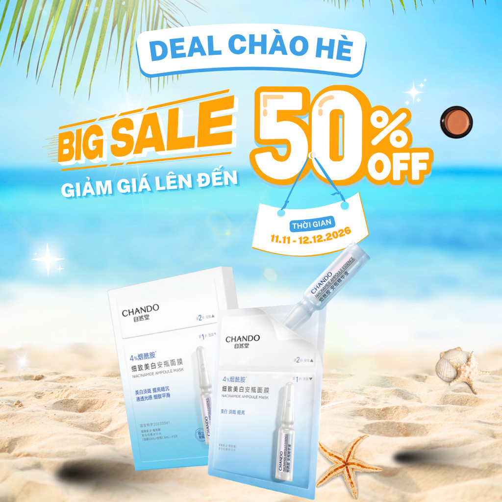 MẶT NẠ TINH CHẤT NIACINAMIDE 26ML  x 5 PCS CHANDO HIMALAYA HÀNG CHÍNH HÃNG [KHÔNG KÈM ỐNG SERUM]