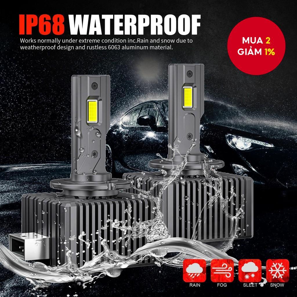 Đèn pha LED 30000LM 35W D1S D3S mới 2PCS, bóng đèn Canbus cho ô tô D2S D2R D4S D4R D5S D8S, 6000K cắ