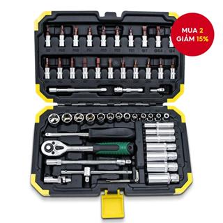  Bộ cờ lê Ratchet ổ cắm 53 CÁI – Ổ đĩa 1   4 Inch với ổ cắm Bit hệ mét thanh nối dài và hộp đựng đồ 