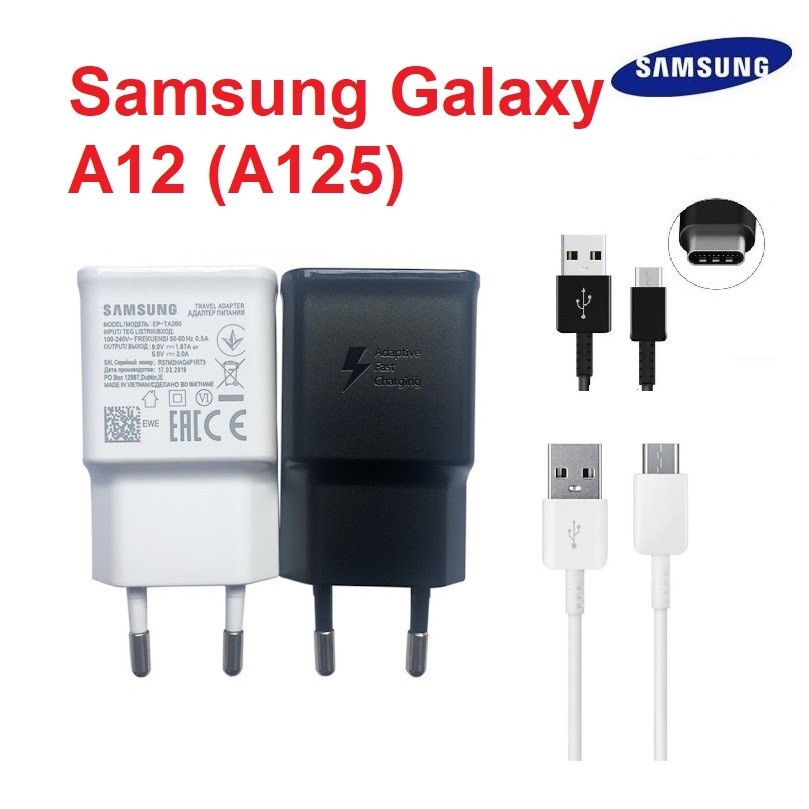 Bộ củ Sạc Samsung Galaxy A12 (A125) 25W 15W USB cáp sạc Type C sạc nhanh Bảo Hành Lâu
