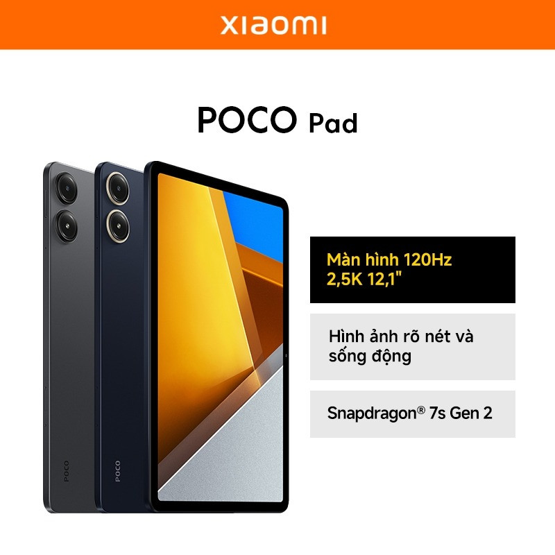 Máy tính bảng POCO Pad M1 8GB/256GB Wifi | Màn hình 12,1" 120Hz 2,5K | Snapdragon 7s Gen4 - Chính hã