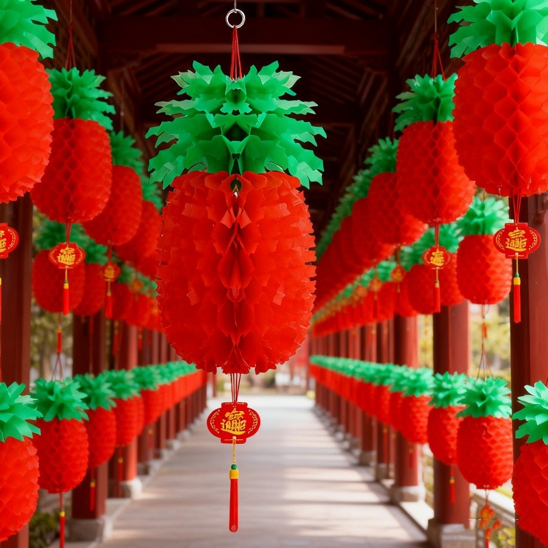 5 Chiếc Lễ Hội Mùa Xuân Trung Quốc Giấy Đèn Lồng Trang Trí - Dứa Tổ Ong 3D Origami Đèn Lồng Tiệc