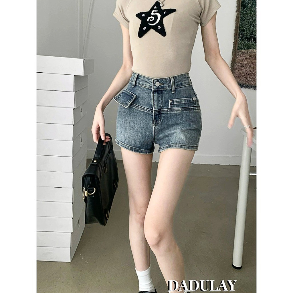 Shorts Women's Denim Shorts High Waist Tight Fitting Hip American Style