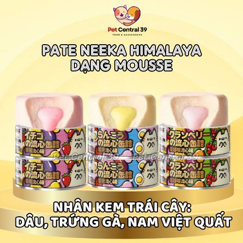 [COMBO 24 LON] Pate Neeka nhân kem chảy trái cây và lòng đỏ trứng cho mèo, Pate Neeka Hymalaya Trái 