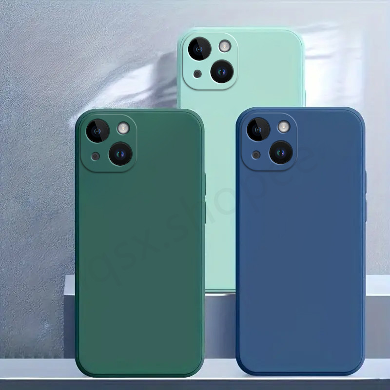 Ốp Lưng Cho iPhone 14, iPhone 15, Ốp Mềm, Ốp Lưng Đơn Giản, Ốp Lưng Màu Trơn