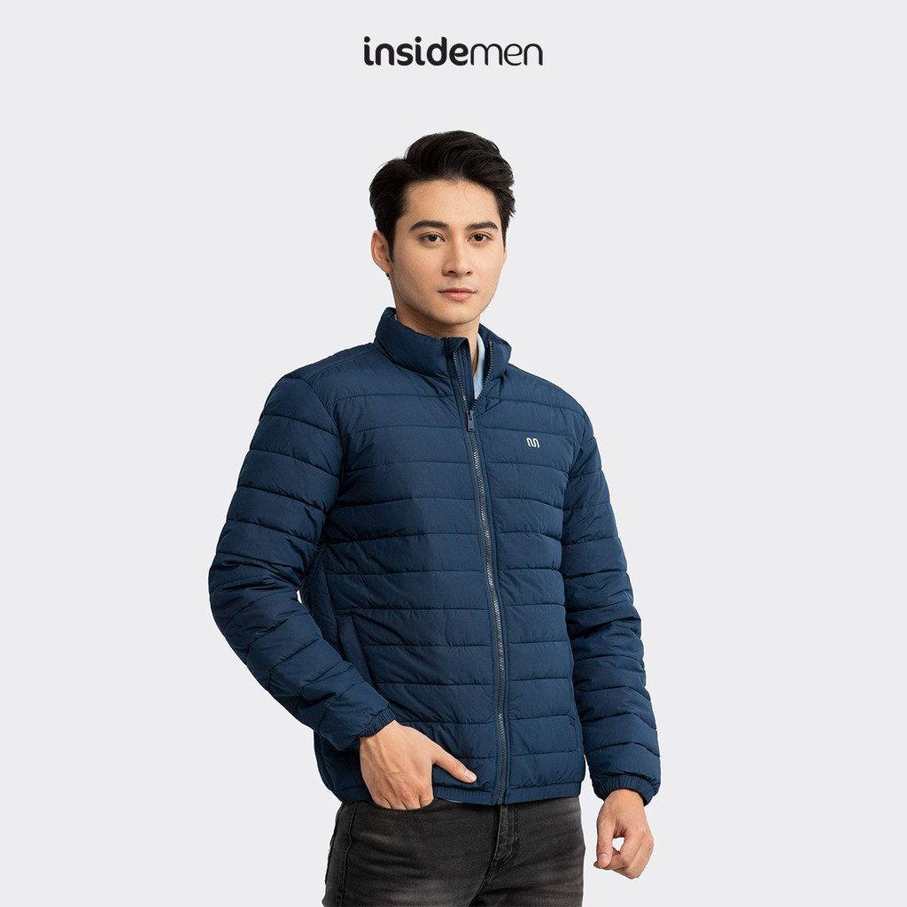 Áo Khoác Phao Nam Chần Bông Cao Cấp INSIDEMEN Khử Khuẩn Siêu Nhẹ Cản Gió Giữ Ấm Cực Tốt - IJK034W2