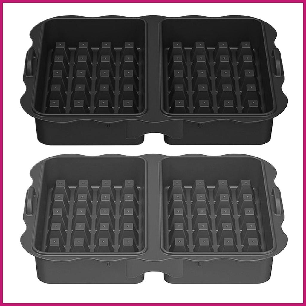 Khuôn Bánh Waffle 2 Khoang Chống Dính Silicon Làm Bánh Waffle Khuôn Bánh Mì Chảo Chiên Không Khí Phụ
