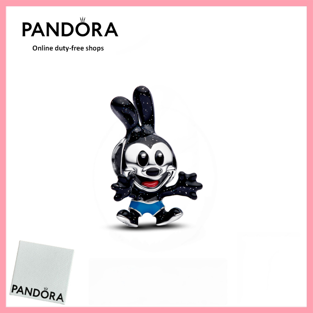 Trang sức bạc nguyên chất S925 - charms Oswald The Lucky Rabbit Disney, miễn thuế