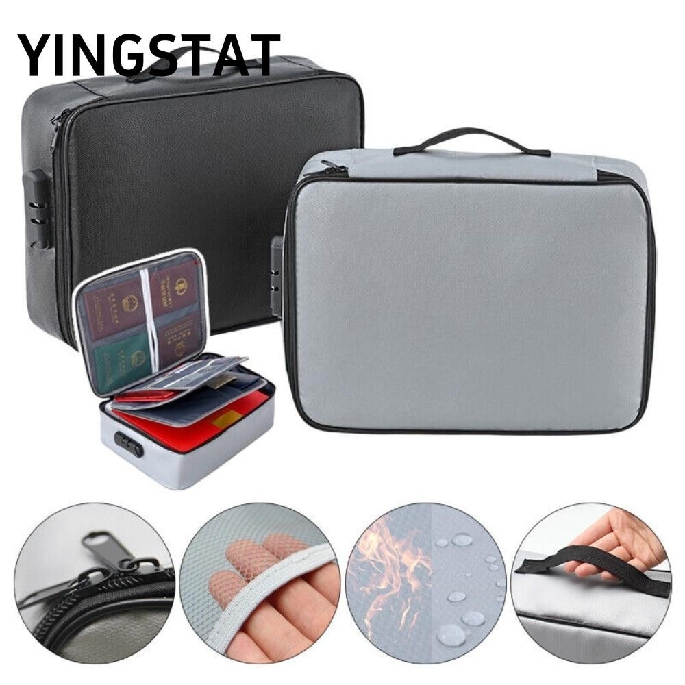 Yingstat Document Storage Bag Fireproof Material Three-Layer Storage Organizer Box Large Capacity Wa