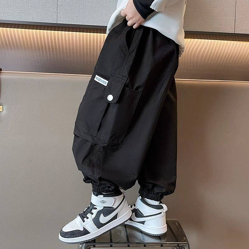 【Ready Stock】 Boys Cargo Pants Spring and Autumn Primary School Children's Casual Pants Children's C
