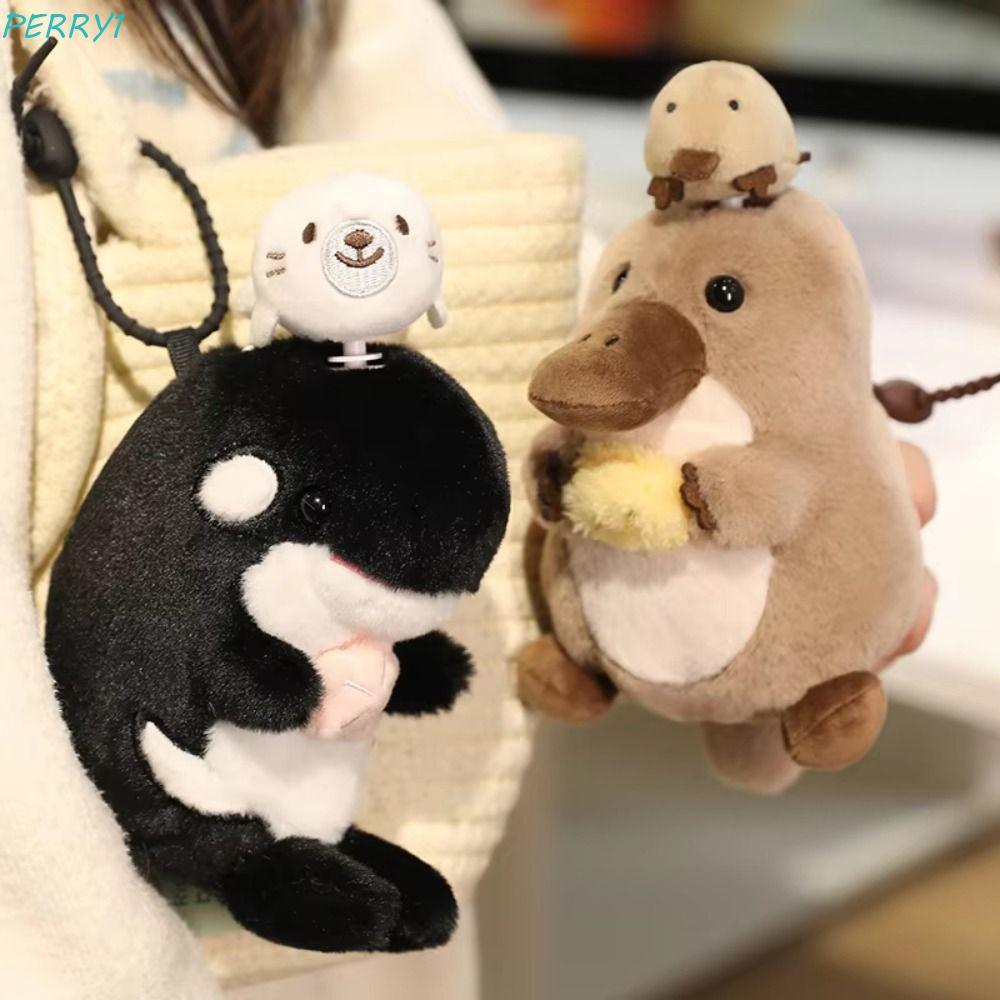 PERRY Otter Seal Đồ chơi sang trọng, Động vật biển Sinh vật biển Đồ chơi mỏ vịt cá mập, Bé trai Bé g