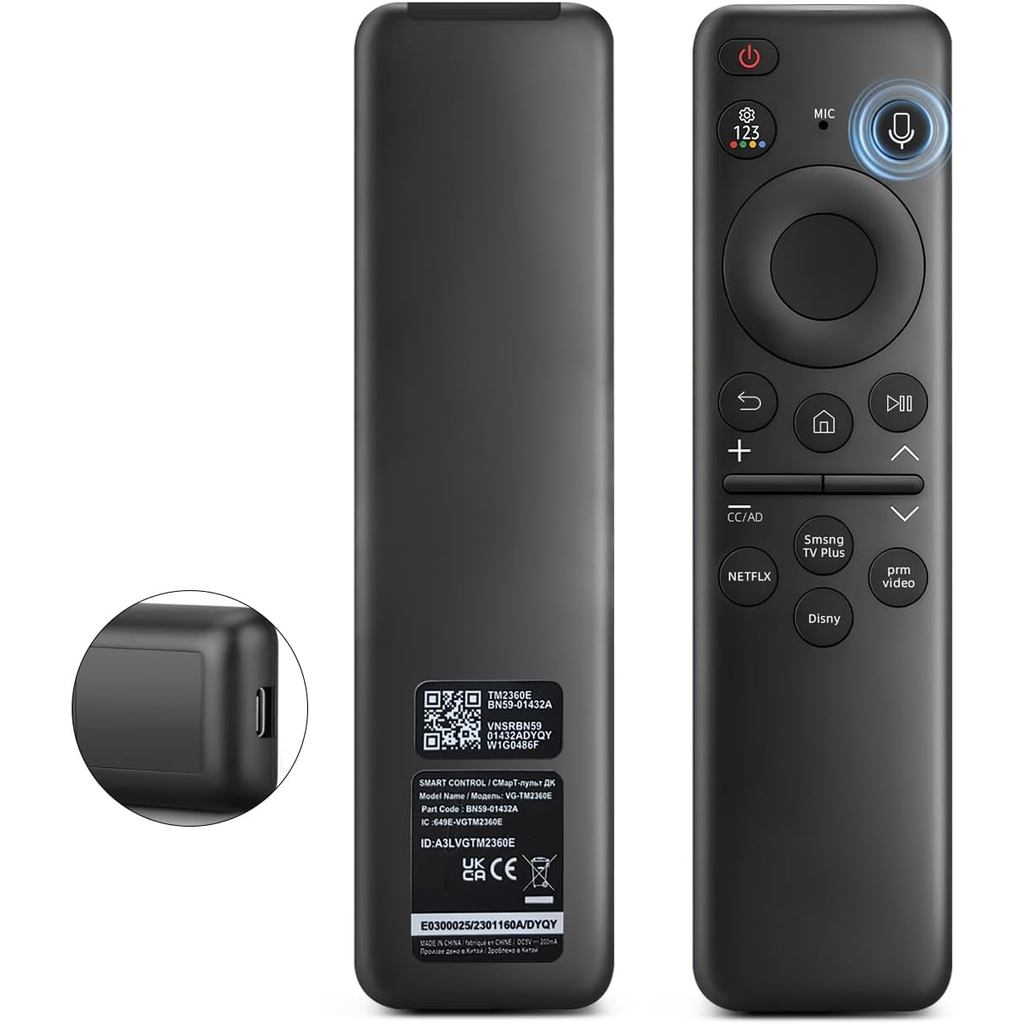 Bộ thay thế từ xa bằng giọng nói có thể sạc lại BN59-01432A Tương thích với Samsung OLED Neo QLED Cr