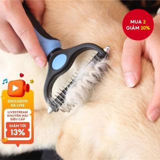 Bàn chải tẩy lông thú cưng hai mặt - Găng tay tẩy lông tĩnh thú cưng, Dụng cụ tẩy nút thắt & Lược chải tóc cho chó mèo, Dụng cụ tẩy lông cọ mèo 2025