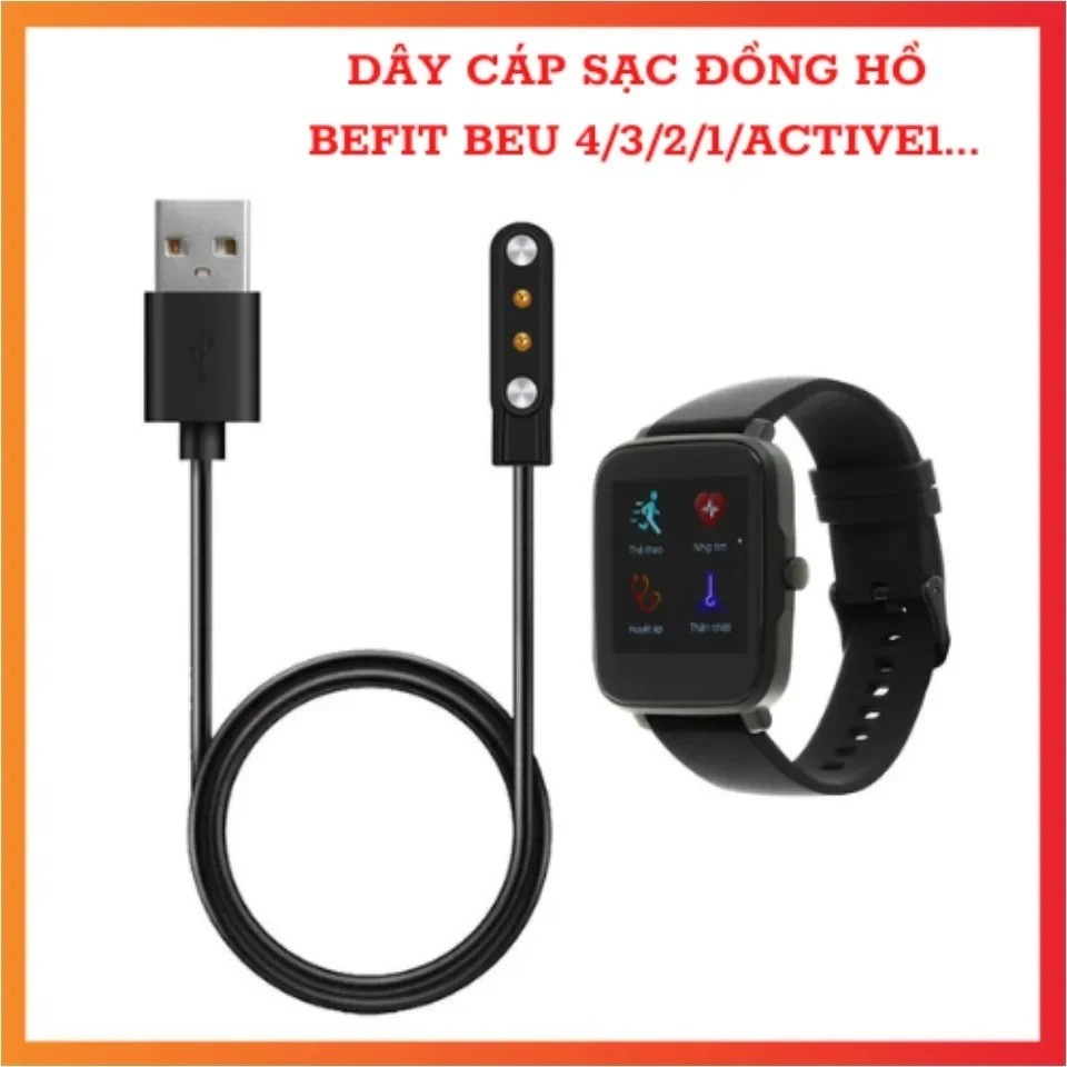 [Bảo hành 6th] Dây cáp sạc đồng hồ Befit Beu B1/B2/B3/B4/KW09/PT2/PT1/WatchS/Active 1/Sporty 2 Pro/B