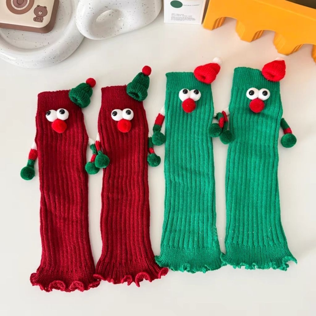 Tất Giáng Sinh Nữ Angola Đỏ Ngộ Nghĩnh - Phù Hợp Thu Đông