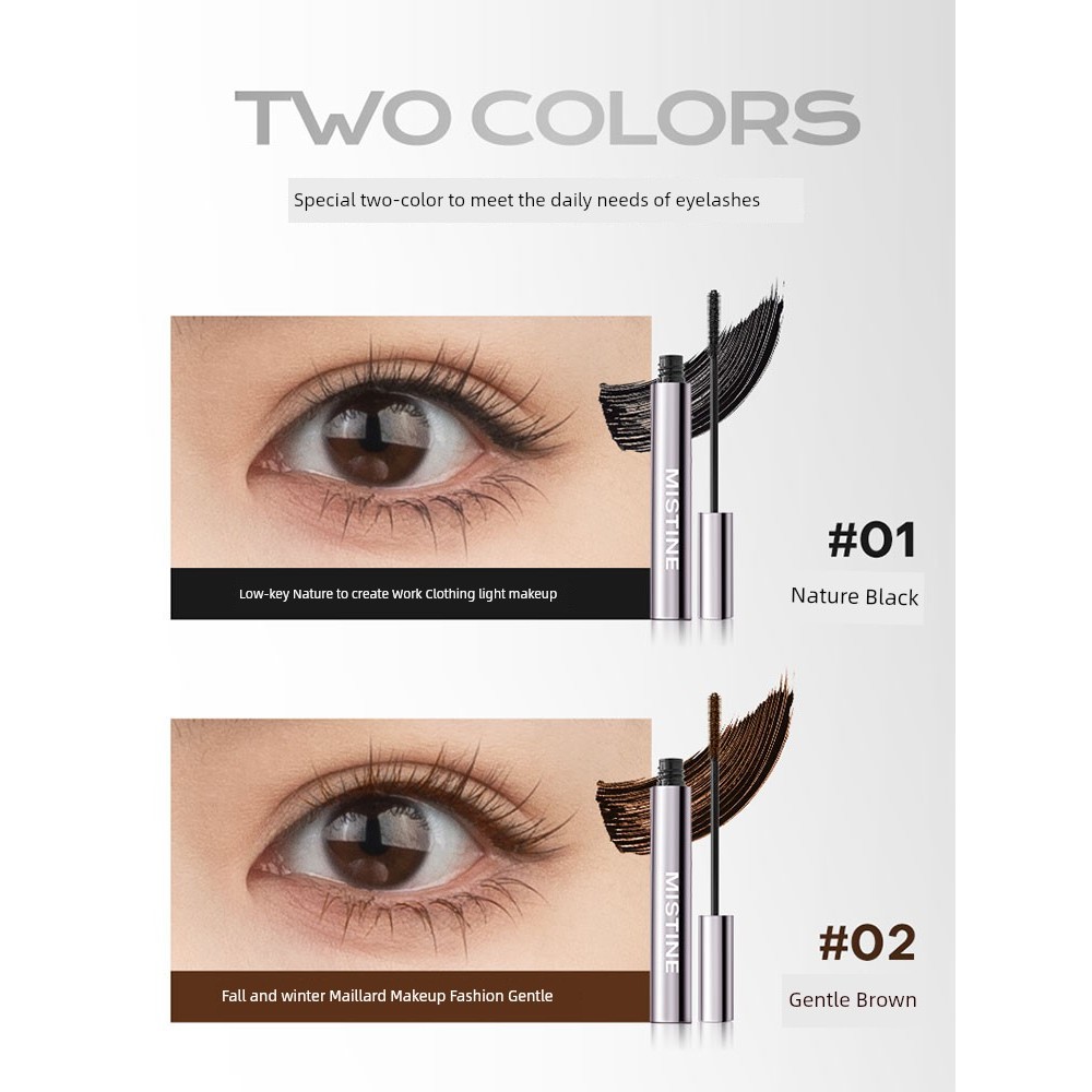 Mistine Mistine Mistine Mascara 2.0 Tạo Kiểu Dài Uốn Dày Không Dính Dày Mascara Primer
