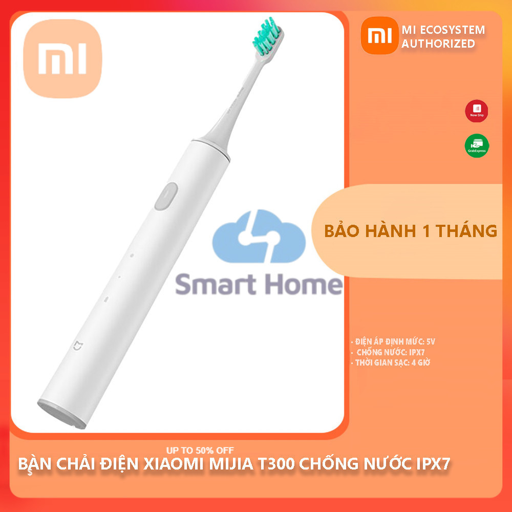 Bàn chải điện Xiaomi Mijia T300 Chống Nước IPX7 - Bảo hành 3 tháng - Smart Home