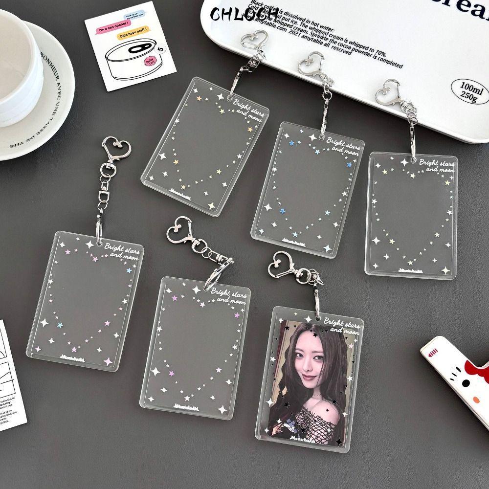 CHLOCH Kpop Idol Card Holder, Heart Star Pattern 3 inch Kpop Idol Card Photocard Holder, Acrylic bền