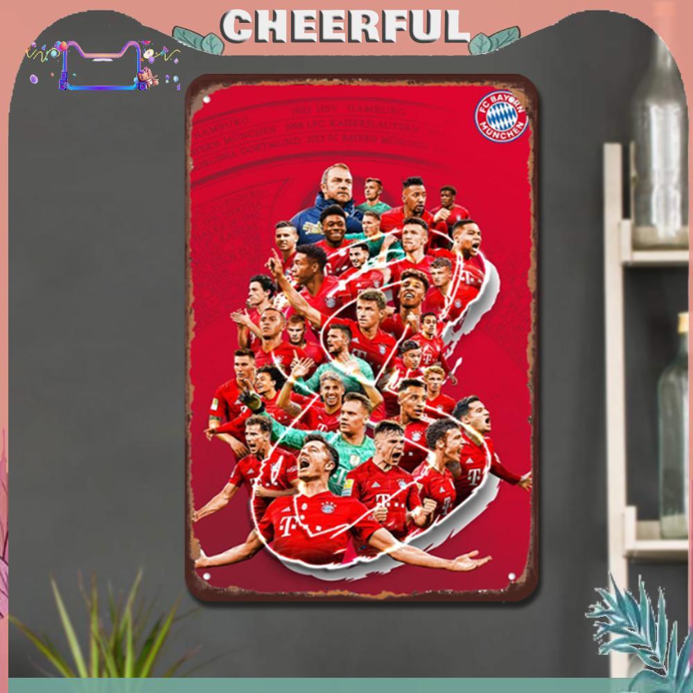 Tấm kim loại cổ điển FC Bayern Munchen Tranh sắt hình chữ nhật Trang trí 20x30cm