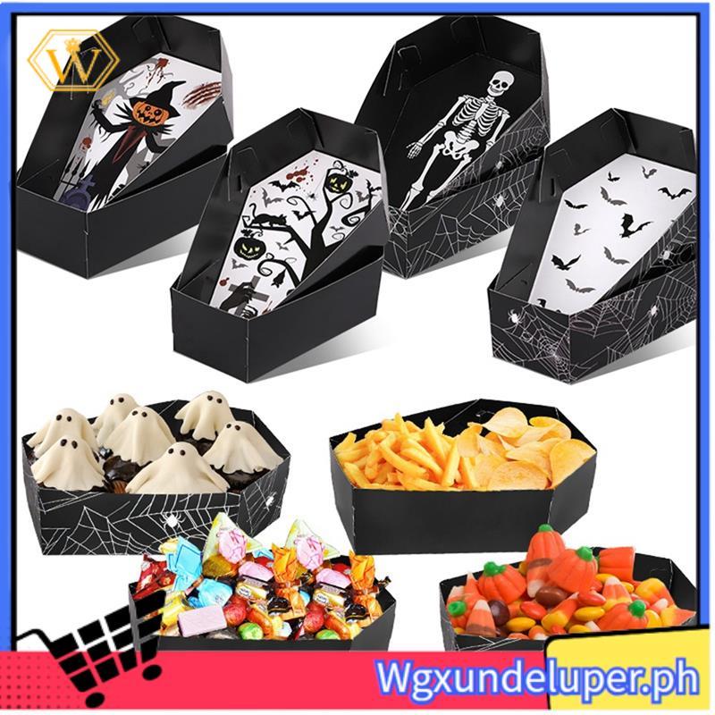 [W] Hộp Kẹo Tiệc Kinh Dị Quan Tài Ăn Nhẹ Hộp Bánh Quy Đồ Trang Trí Tiệc Halloween