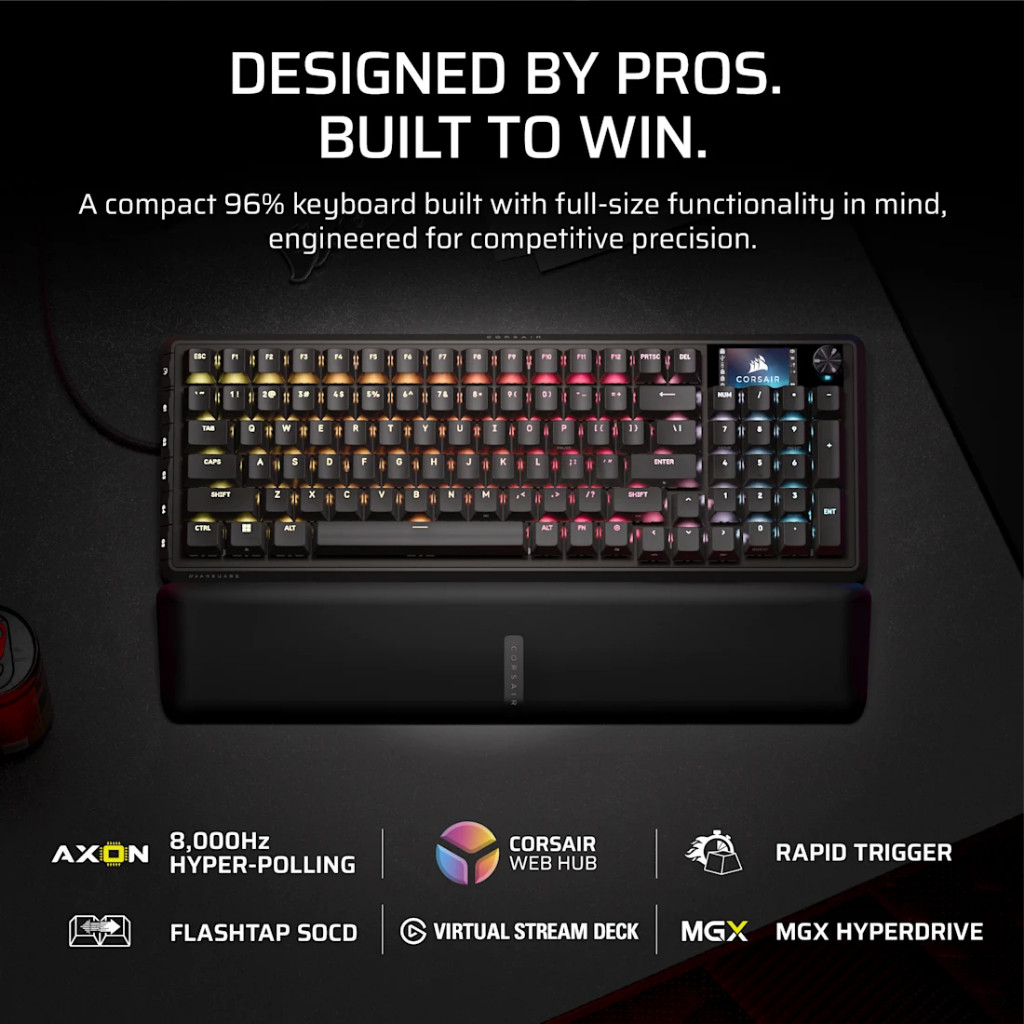 Bàn phím Corsair VANGUARD PRO 96-MGX Hyperdrive Black - Hàng chính hãng