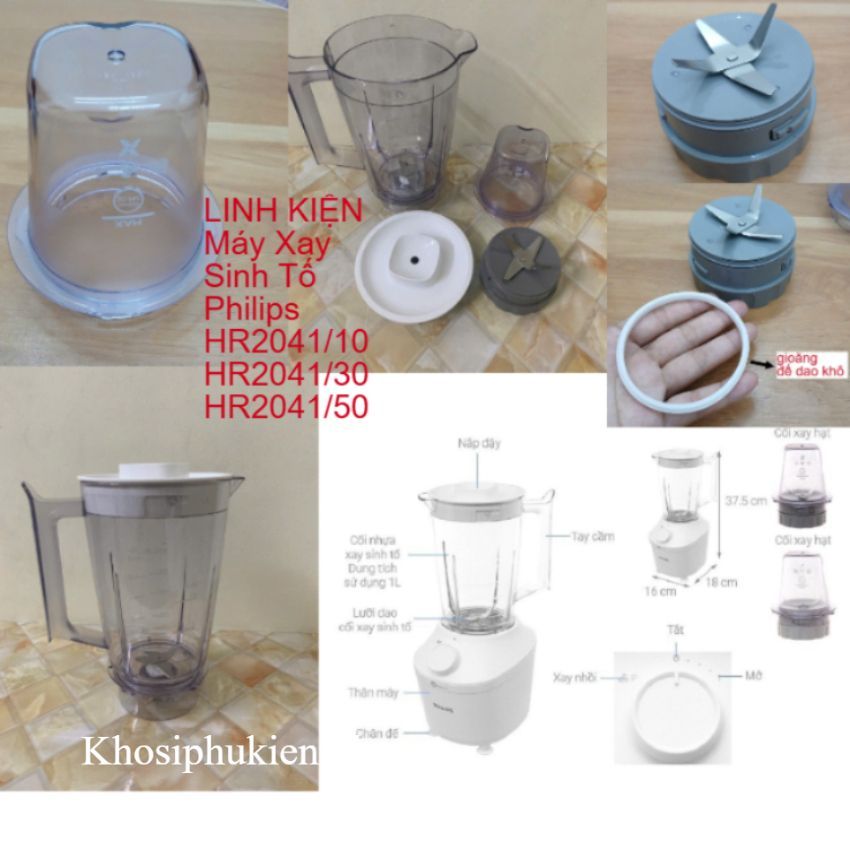 [ LINH KIỆN ] Máy Xay Sinh Tố Philip HR2041/10 HR2041/30 HR2041/50 - Hàng tách bộ