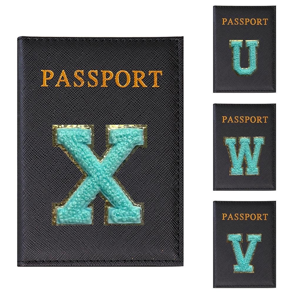 Passport cover ticket holder document organizer travel portable passport protection cover Green embr