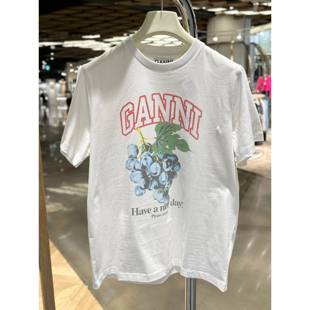 Gan * oi Áo in nho Egret dành cho nữ - Cổ tròn, tay ngắn, XS-3XL