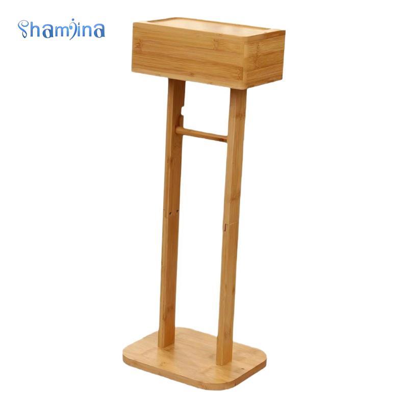 Giá đỡ giấy vệ sinh đứng sàn gỗ đứng trang trí phòng tắm cho cabin ký túc xá