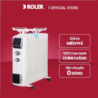   ROLER OFFICIAL-Ship 0đ  Máy sưởi dầu đa năng 13 thanh Roler RH-2115  2600W Có giá phơi và hộp nước tạo ẩm  