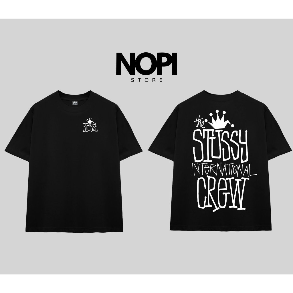 ÁO THUN STUSSY CROWN INTERNATIONAL FORM RỘNG NAM NỮ UNISEX VẢI COTTON CAO CẤP DÀY DẶN - NOPI STORE